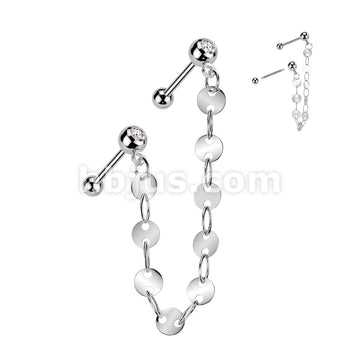 316L Surgical Steel 316L Surgical Steel Pressed Fit CZ Tragus,... - Image 3