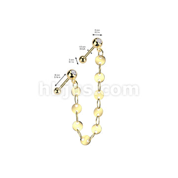 316L Surgical Steel 316L Surgical Steel Pressed Fit CZ Tragus,... - Image 4