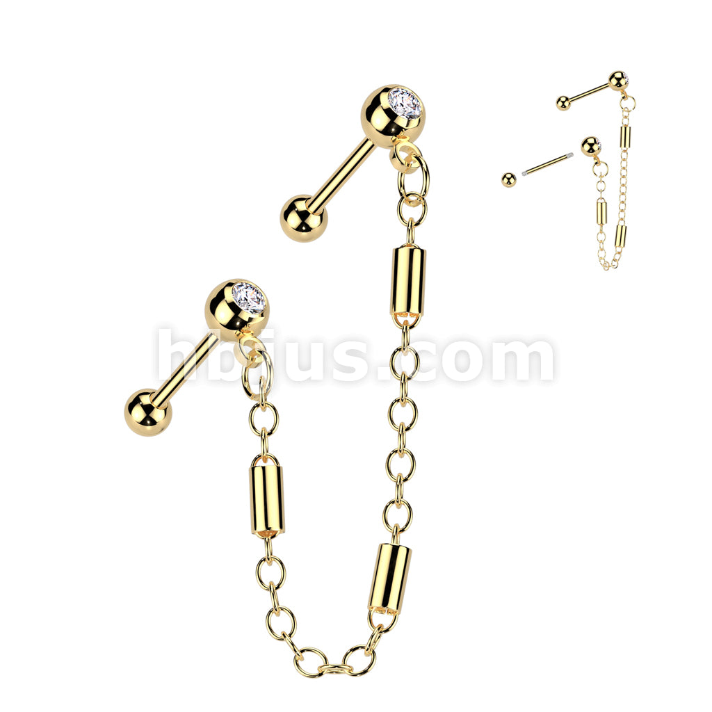 316L Surgical Steel 316L Surgical Steel Pressed Fit CZ Tragus,... - Image 2