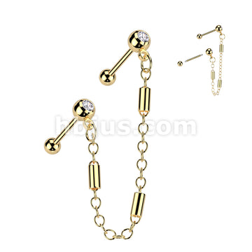 316L Surgical Steel 316L Surgical Steel Pressed Fit CZ Tragus,... - Image 2