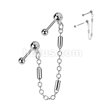 316L Surgical Steel 316L Surgical Steel Pressed Fit CZ Tragus,... - Image 3