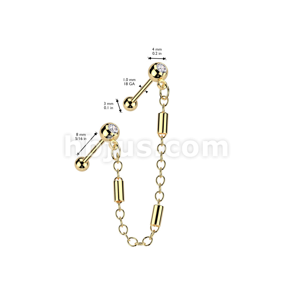 316L Surgical Steel 316L Surgical Steel Pressed Fit CZ Tragus,... - Image 4