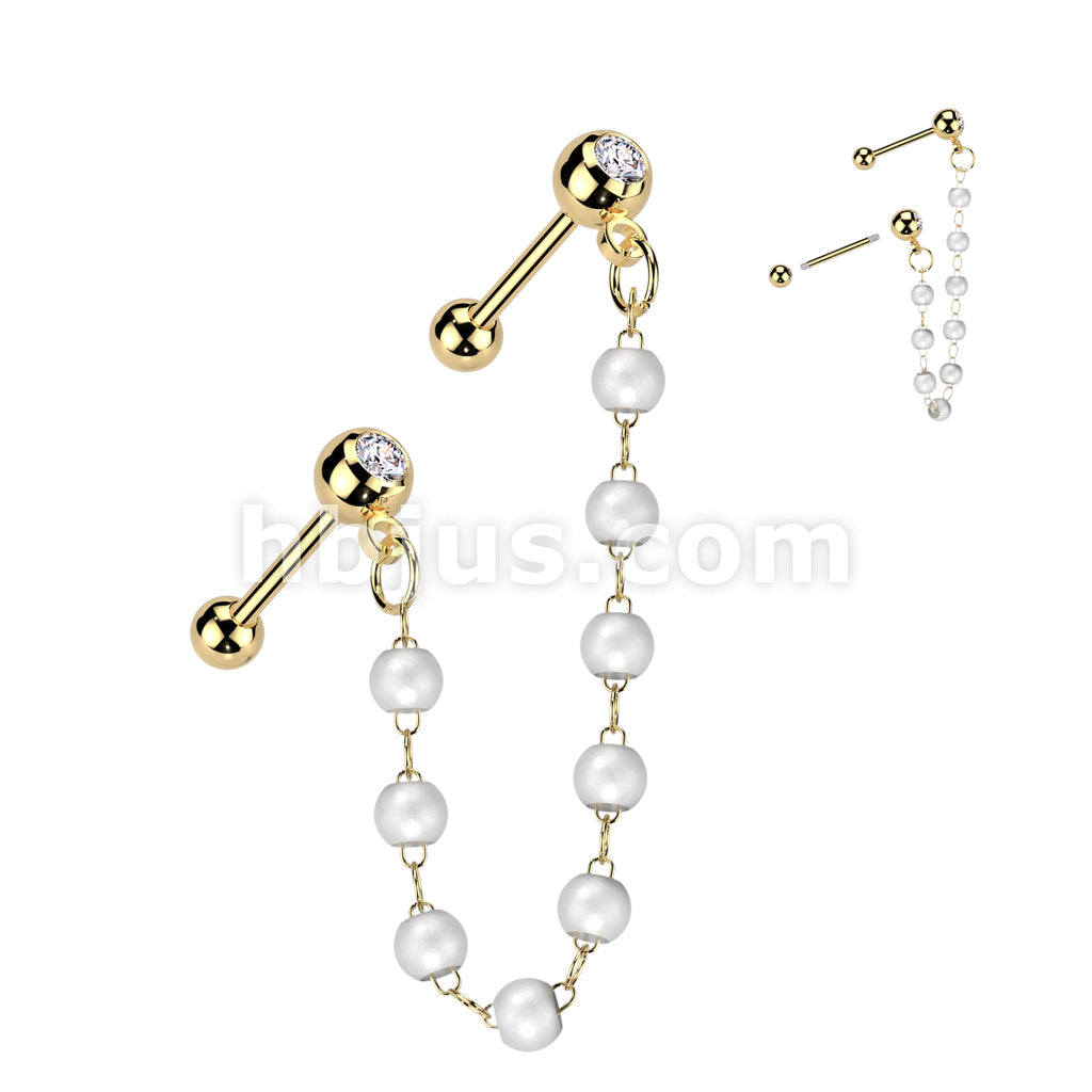 316L Surgical Steel 316L Surgical Steel Pressed Fit CZ Tragus,... - Image 2
