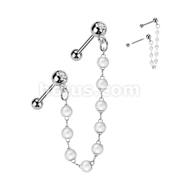 316L Surgical Steel 316L Surgical Steel Pressed Fit CZ Tragus,... - Image 3