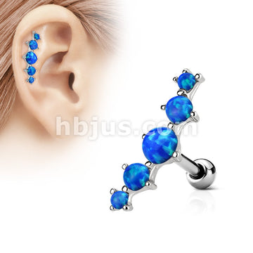 316L Surgical Steel Five Opal Set 316L Surgical Steel Tragus/Cartilage... - Image 3
