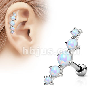 316L Surgical Steel Five Opal Set 316L Surgical Steel Tragus/Cartilage... - Image 4