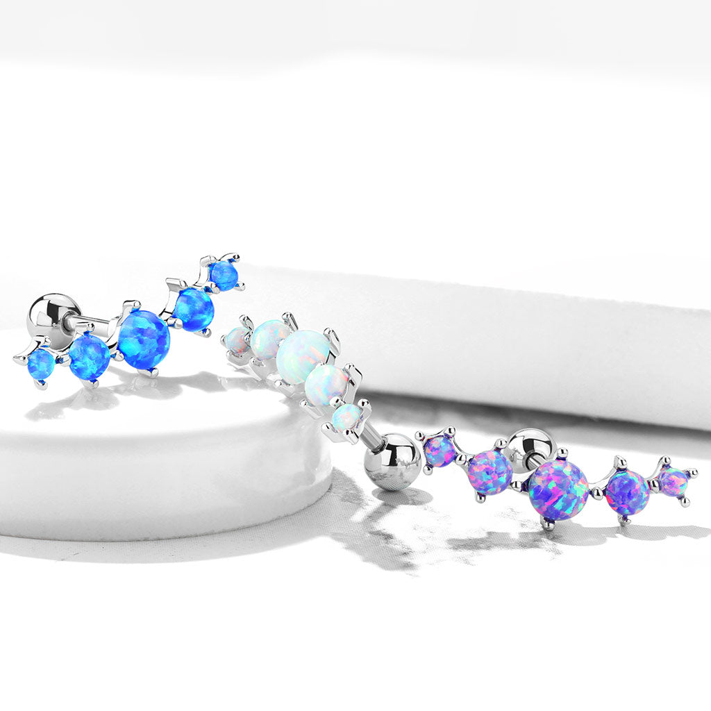 316L Surgical Steel Five Opal Set 316L Surgical Steel Tragus/Cartilage...