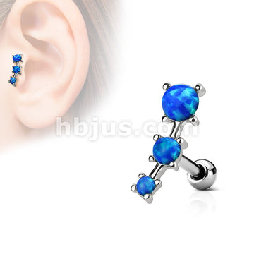 316L Surgical Steel Triple Opal Prong Se 316L Surgical Steel... - Image 3