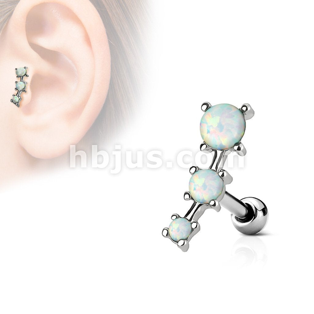 316L Surgical Steel Triple Opal Prong Se 316L Surgical Steel... - Image 4