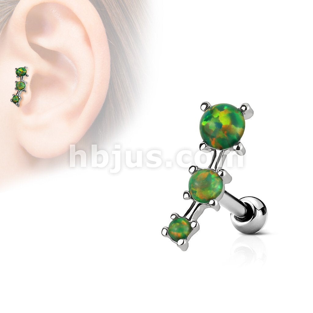 316L Surgical Steel Triple Opal Prong Se 316L Surgical Steel... - Image 5