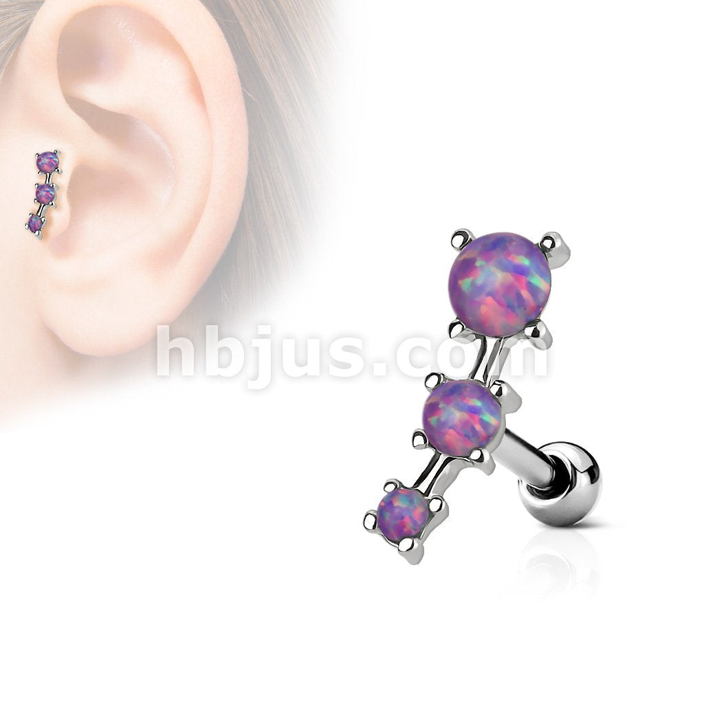 316L Surgical Steel Triple Opal Prong Se 316L Surgical Steel... - Image 7