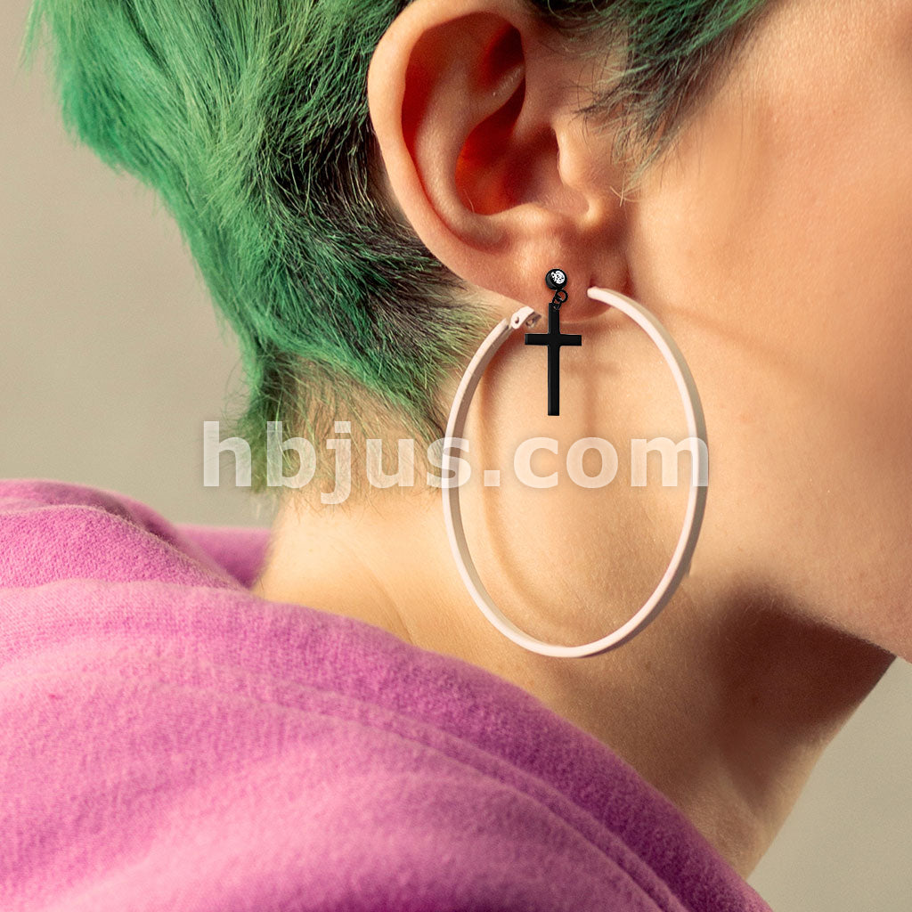 316L Surgical Steel Cross Dangle Crystal Set 316L Cartilage, Tragus... - Image 8