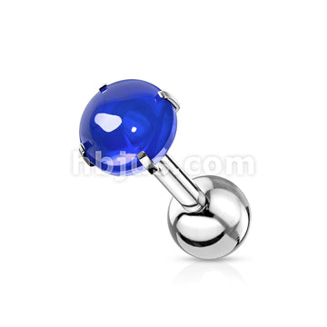 Prong Set Zircon Cabochon Stone 316L Surgical Steel Cartilage, Tragus... - Image 4