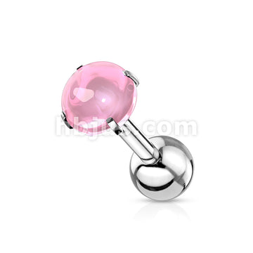 Prong Set Zircon Cabochon Stone 316L Surgical Steel Cartilage, Tragus... - Image 6