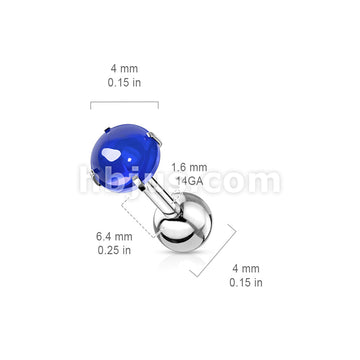 Prong Set Zircon Cabochon Stone 316L Surgical Steel Cartilage, Tragus... - Image 8