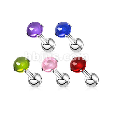 Prong Set Zircon Cabochon Stone 316L Surgical Steel Cartilage, Tragus... - Image 9