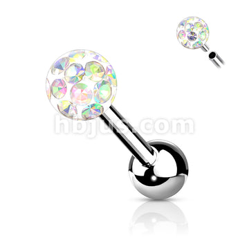 Internally Threaded 316L Surgical Steel Cartilage Barbells with Epoxy... - Image 3
