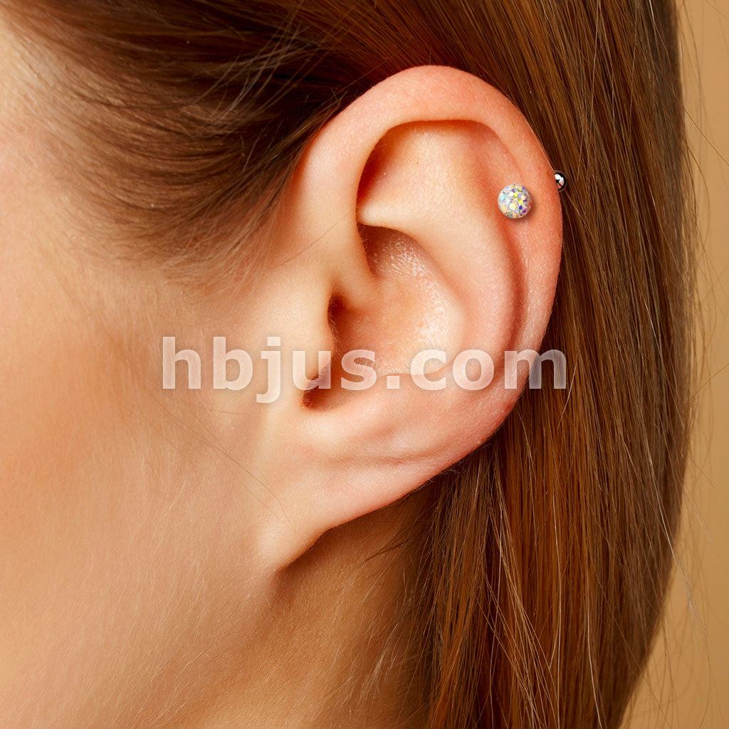 Internally Threaded 316L Surgical Steel Cartilage Barbells with Epoxy... - Image 12