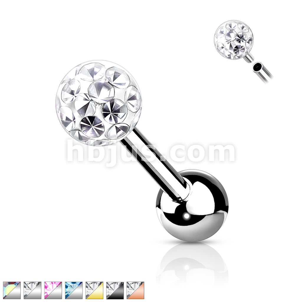 Internally Threaded 316L Surgical Steel Cartilage Barbells with Epoxy... - Image 2