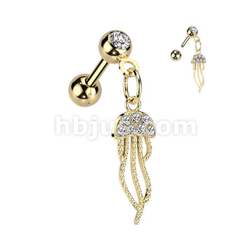 316L Surgical Steel CZ Pave Jellyfish Dangle 316L Surgical Steel... - Image 3
