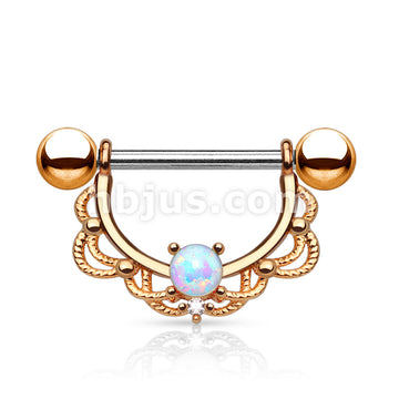 316L Surgical Steel Opal Centered Fligree Drop 316L Surgical Steel... - Image 3