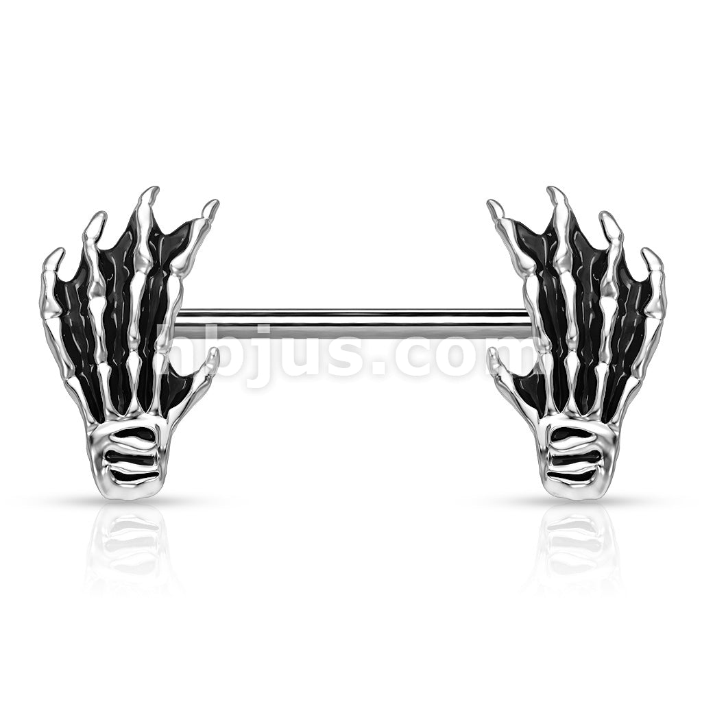 316L Surgical Steel Skull Hand Ends 316L Surgical Steel Barbell Nipple... - Image 2
