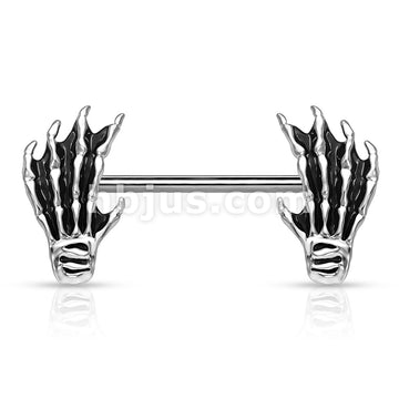316L Surgical Steel Skull Hand Ends 316L Surgical Steel Barbell Nipple... - Image 2