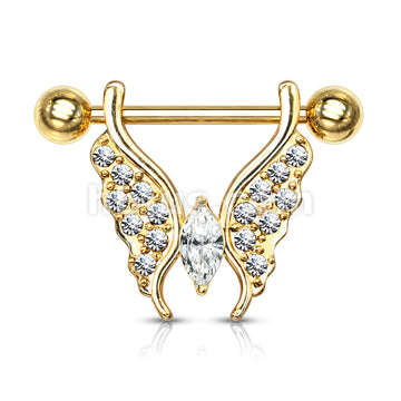 316L Surgical Steel Marquise Crystal Center Crystal Paved Butterfly... - Image 6