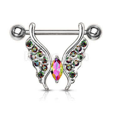 316L Surgical Steel Marquise Crystal Center Crystal Paved Butterfly... - Image 5