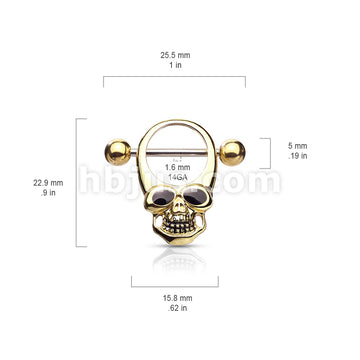 316L Surgical Steel Skull With Enamel Eyes 316L Surgical Steel Nipple... - Image 6