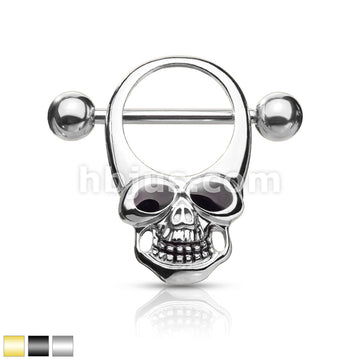316L Surgical Steel Skull With Enamel Eyes 316L Surgical Steel Nipple... - Image 2