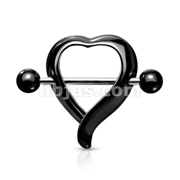 316L Surgical Steel Heart Shaped 316L Surgical Steel Nipple Shield Ring - Image 4