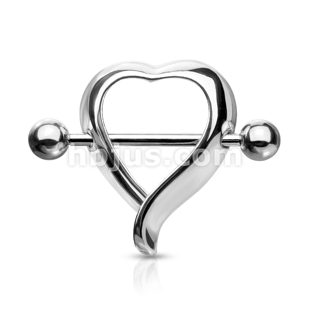 316L Surgical Steel Heart Shaped 316L Surgical Steel Nipple Shield Ring - Image 5