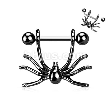 316L Surgical Steel Hanging Spider 316L Surgical Steel Nipple Shield Ring - Image 2
