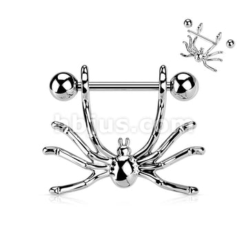 316L Surgical Steel Hanging Spider 316L Surgical Steel Nipple Shield Ring - Image 3