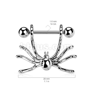 316L Surgical Steel Hanging Spider 316L Surgical Steel Nipple Shield Ring - Image 4