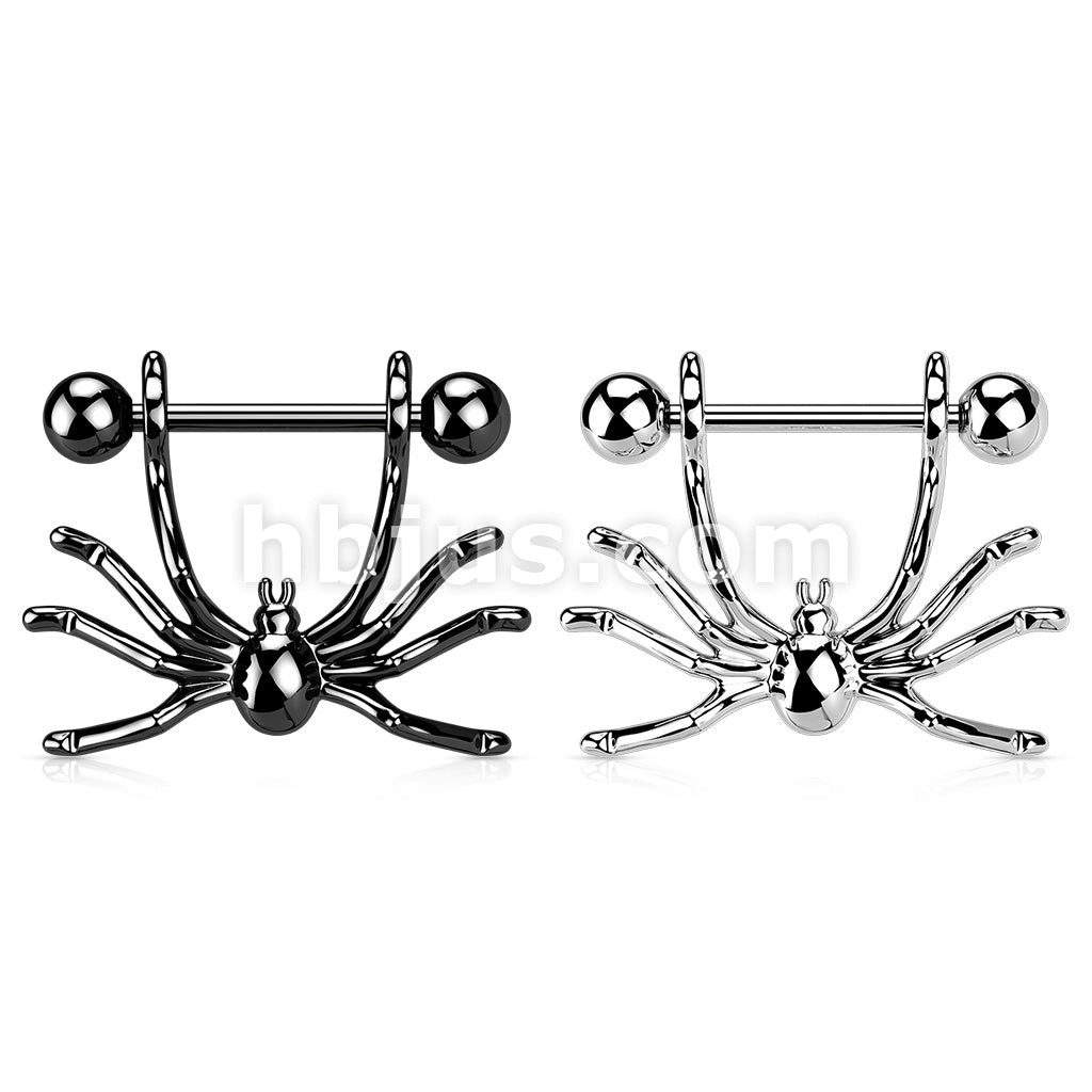 316L Surgical Steel Hanging Spider 316L Surgical Steel Nipple Shield Ring - Image 5