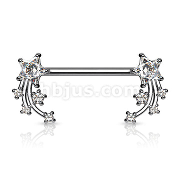 316L Surgical Steel CZ Shooting Star Ends 316L Surgical Steel Nipple... - Image 3