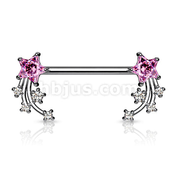 316L Surgical Steel CZ Shooting Star Ends 316L Surgical Steel Nipple... - Image 4