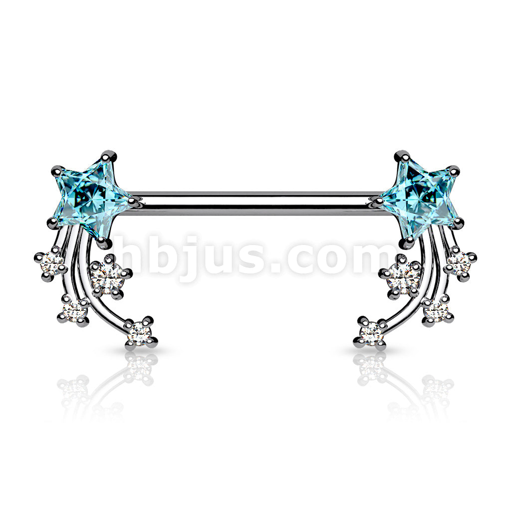 316L Surgical Steel CZ Shooting Star Ends 316L Surgical Steel Nipple... - Image 5
