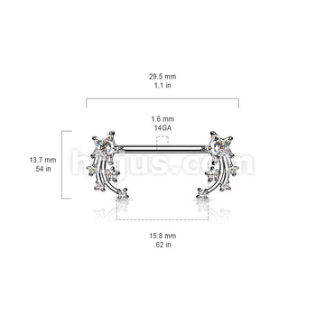 316L Surgical Steel CZ Shooting Star Ends 316L Surgical Steel Nipple... - Image 6