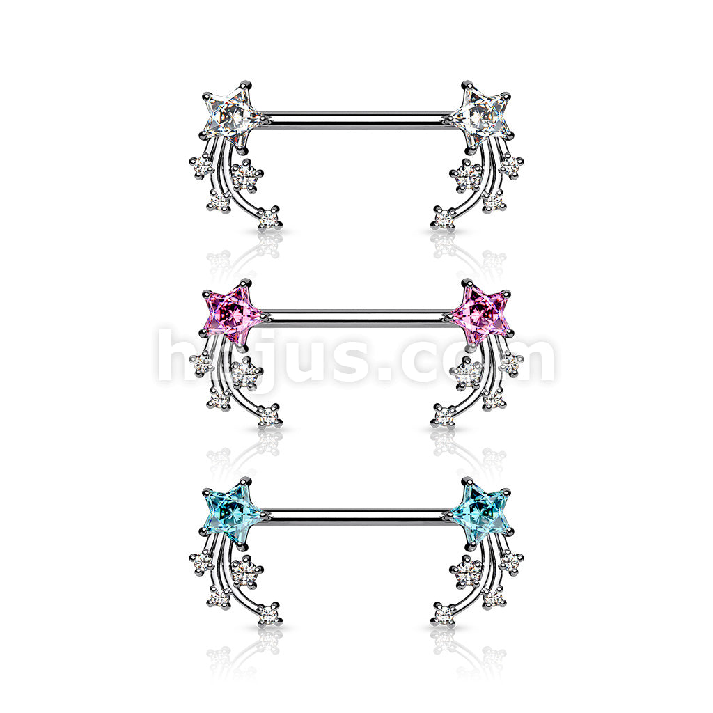 316L Surgical Steel CZ Shooting Star Ends 316L Surgical Steel Nipple... - Image 7