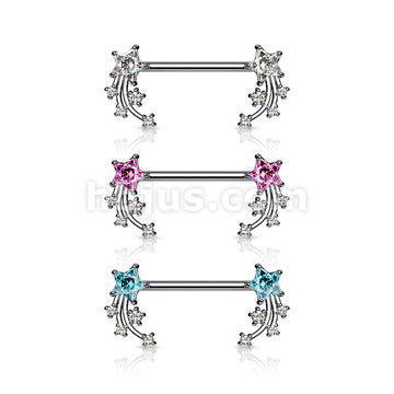 316L Surgical Steel CZ Shooting Star Ends 316L Surgical Steel Nipple... - Image 7