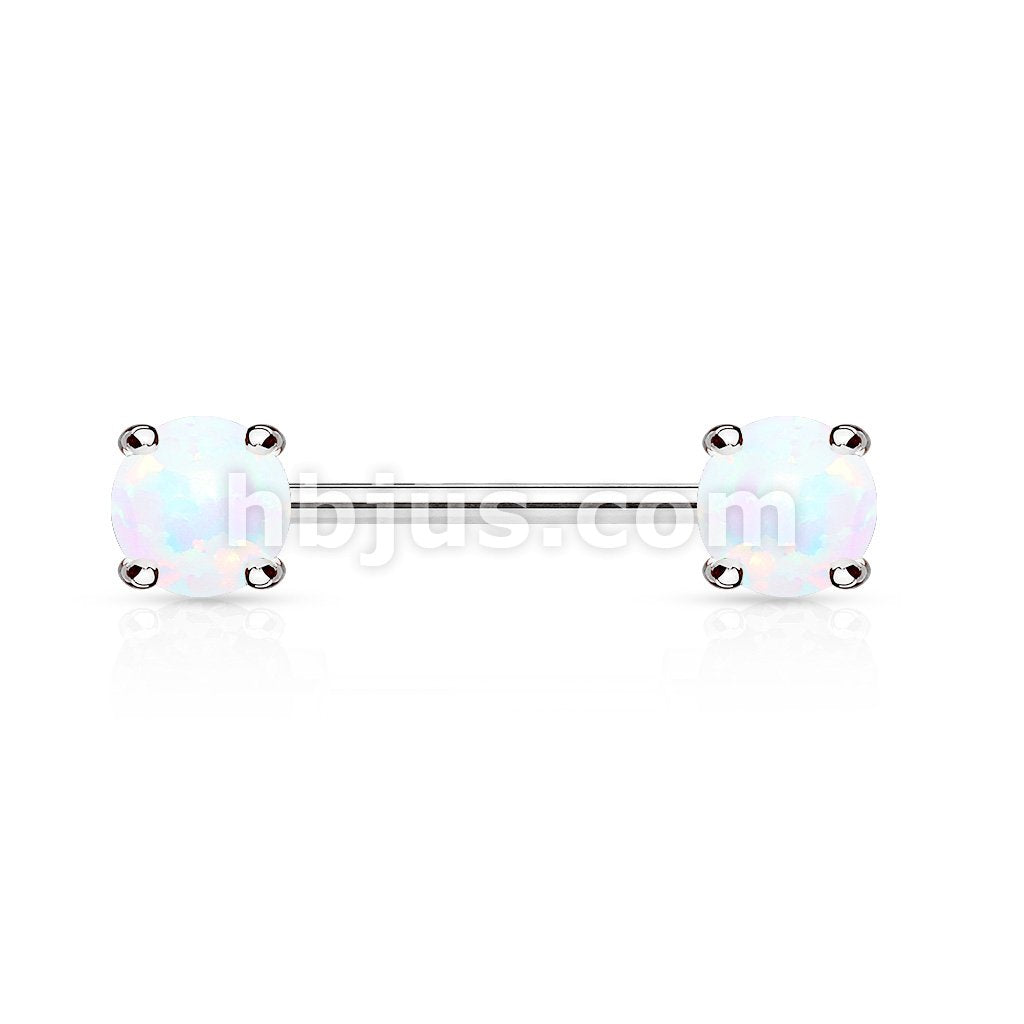 316L Surgical Steel Opal Prong Set Front Facing Ends 316L Surgical... - Image 3