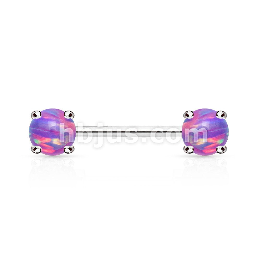 316L Surgical Steel Opal Prong Set Front Facing Ends 316L Surgical... - Image 4
