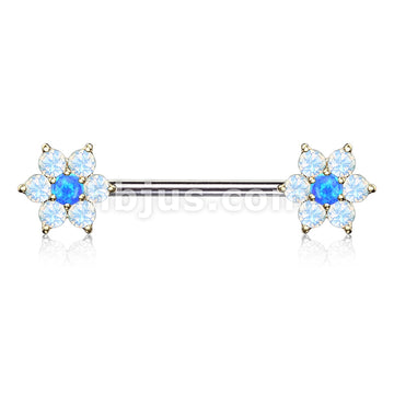 316L Surgical Steel Opalite Petals with Opal Center Flowers on Both... - Image 4
