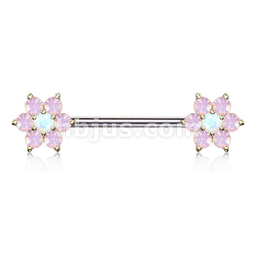 316L Surgical Steel Opalite Petals with Opal Center Flowers on Both... - Image 7
