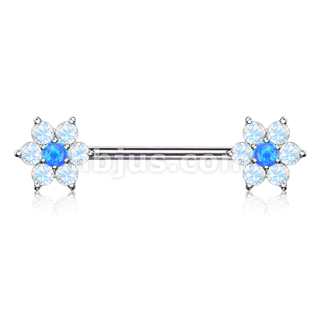 316L Surgical Steel Opalite Petals with Opal Center Flowers on Both... - Image 3