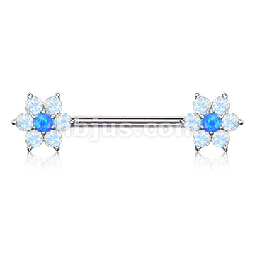 316L Surgical Steel Opalite Petals with Opal Center Flowers on Both... - Image 3