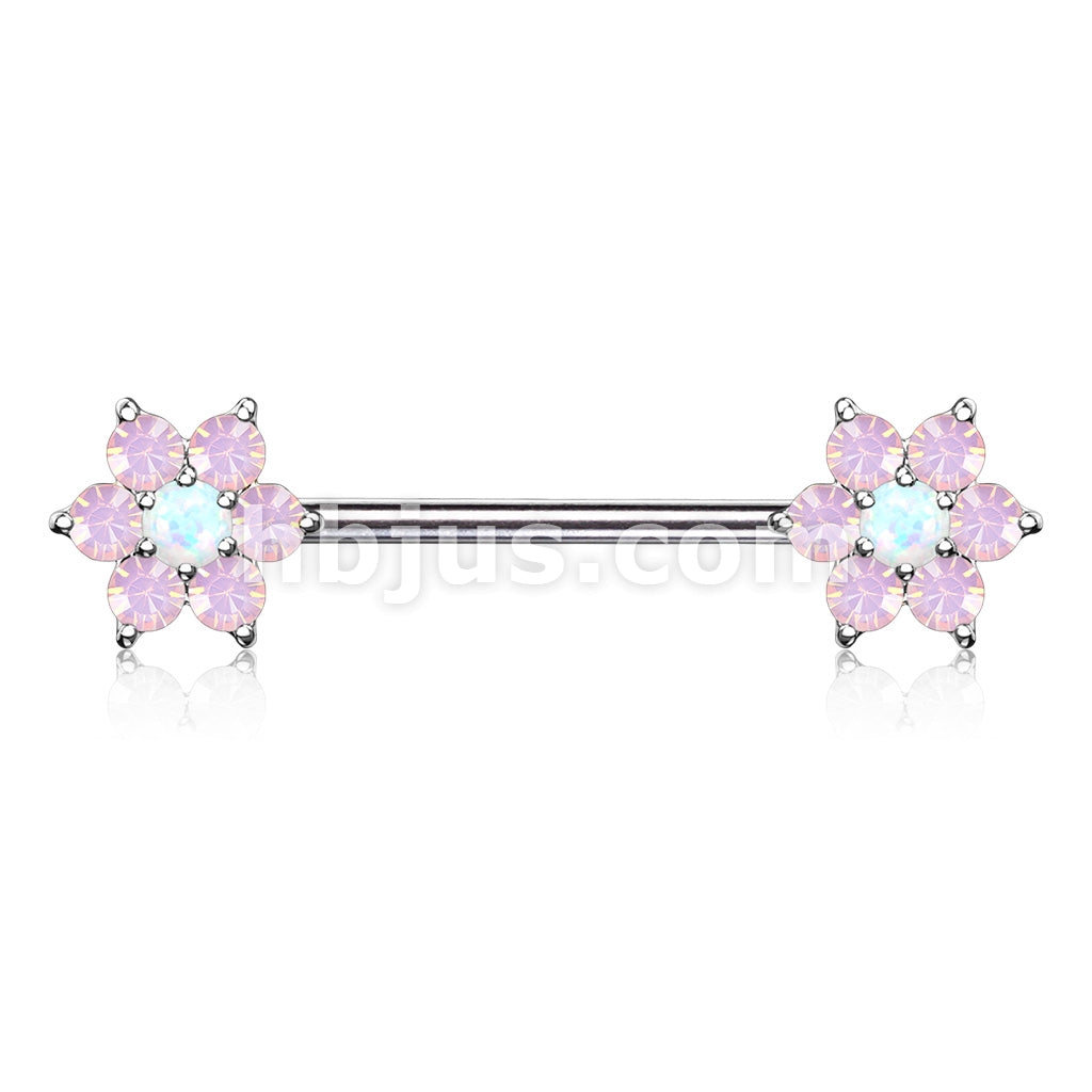316L Surgical Steel Opalite Petals with Opal Center Flowers on Both... - Image 6